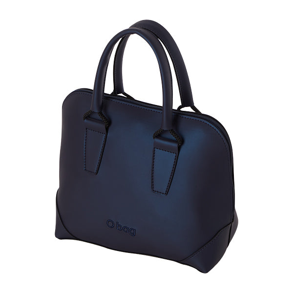 Pochette navy blue metal O bag purse